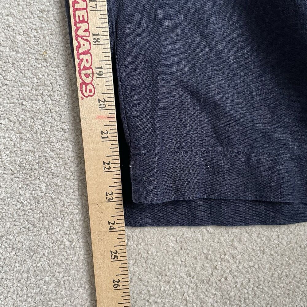 Talbots Cottagecore 100% Linen Cropped Wide Leg Pants Navy Blue Women's Size 2 - Picture 10 of 12